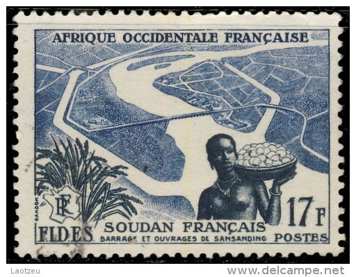 AOF 1956. ~ YT 59 - FIDES. Barrage De Sansanding Au Soudan - Usati