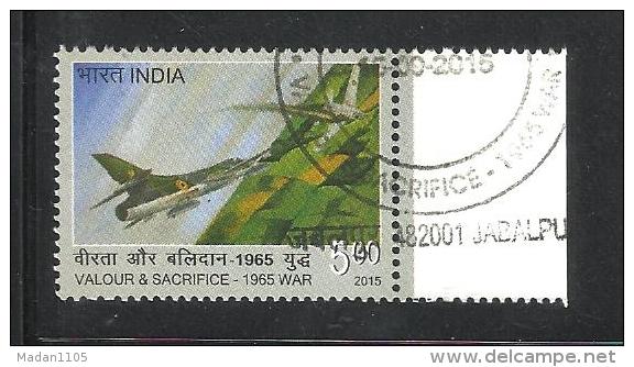 INDIA, 2015, FIRST DAY CANCELLED,  Indian Armed Forces, Valour And Sacrifice, 1 V,  War, Aeroplane, - Oblitérés