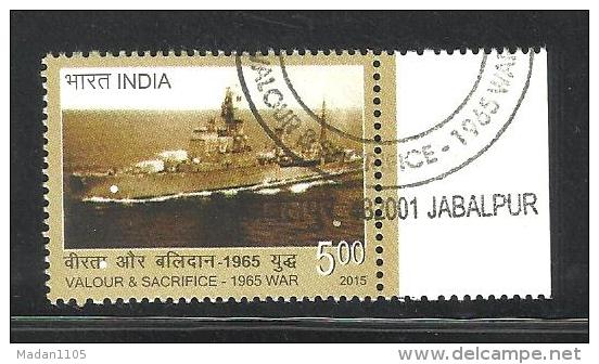 INDIA, 2015, FIRST DAY CANCELLED,  Indian Armed Forces, Valour And Sacrifice, 1 V,  War, Ship - Gebruikt