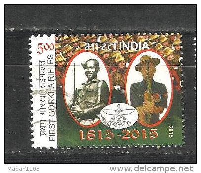 INDIA, 2015, FIRST DAY CANCELLED, 1st  Gorkha Rifles, Soldier, Uniform, Sword, Gun, Militaria, Military, 1 V - Oblitérés