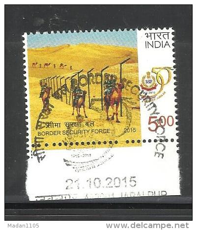INDIA, 2015, FIRST DAY CANCELLED, Border Security Force, Military, Militaria, Camel, - Gebruikt