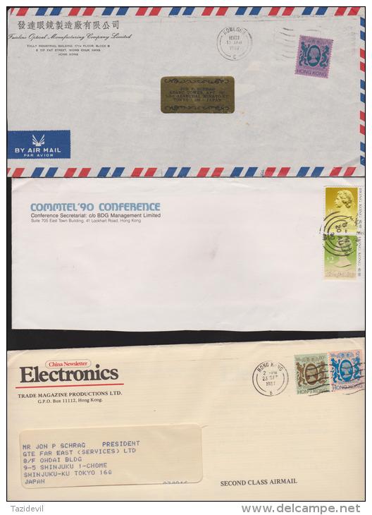 HONG KONG - Clearance Bundle Of 1980s Airmail Covers, Mainly To Japan, One Registered To USA. Good Lot - Interi Postali