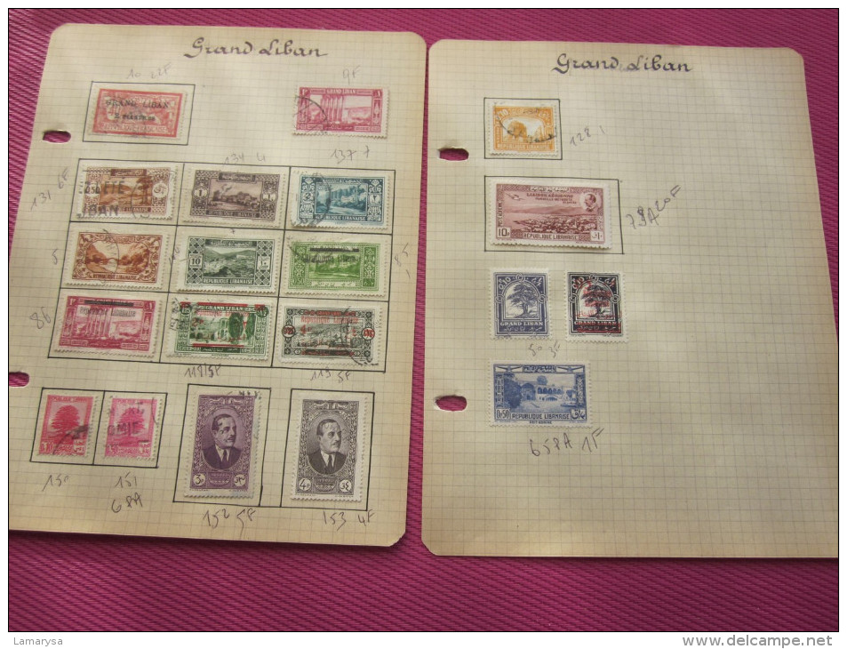 GRAND LIBAN FRANCAIS 20 TIMBRES COLONIES FRANCAISES MERSON & Autres/Aériens/Surcharge Neuf Sur Charnières(*)& Oblitérés - Used Stamps