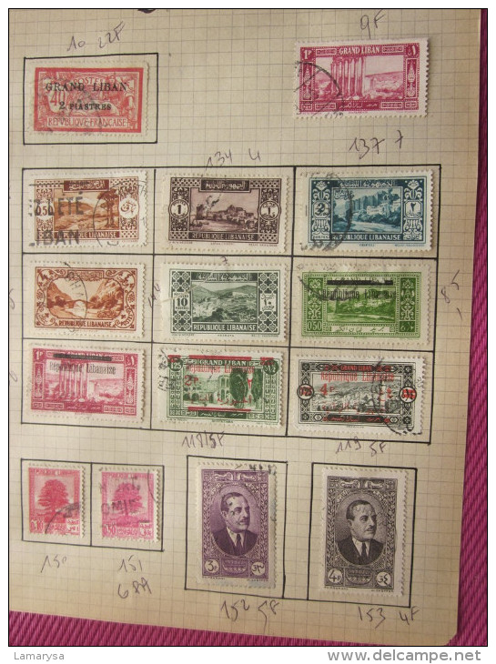 GRAND LIBAN FRANCAIS 20 TIMBRES COLONIES FRANCAISES MERSON & Autres/Aériens/Surcharge Neuf Sur Charnières(*)& Oblitérés - Used Stamps