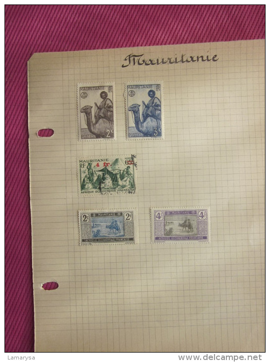 MAURETANIE FRANCAISE 5 TIMBRES COLONIES FRANCAISES   Neuf Sur Charnières (*) & Oblitérés MN - Neufs