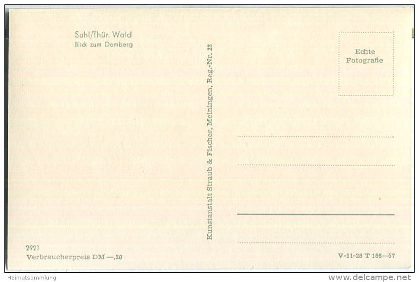 Suhl - Domberg - Foto-Ansichtskarte 50er Jahre - Verlag Straub & Fischer Meiningen - Suhl