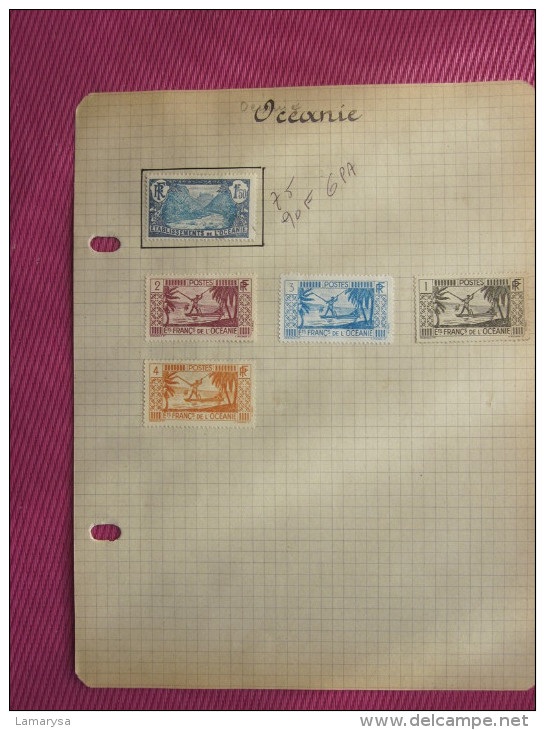 ETABLISSEMENT OCEANIE FRANCAISE  5 TIMBRES COLONIES FRANCAISES  POSTES  Neuf Sur Charnières (*) - Nuovi