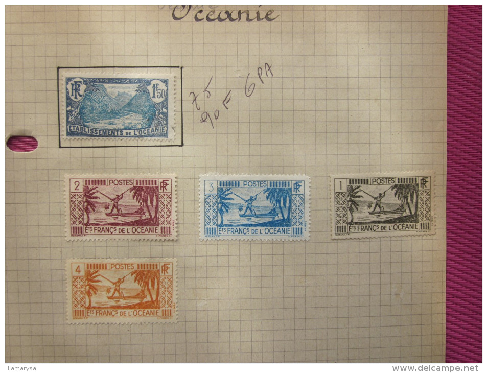 ETABLISSEMENT OCEANIE FRANCAISE  5 TIMBRES COLONIES FRANCAISES  POSTES  Neuf Sur Charnières (*) - Nuovi