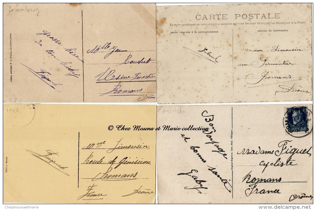 GABRIEL FIGUET - COUREUR CYCLISTE - LOT DE 10 CORRESPONDANCES + 3 CPA LUI ETANT ADRESSEES - DROME - AUTOGRAPHE - Autres & Non Classés