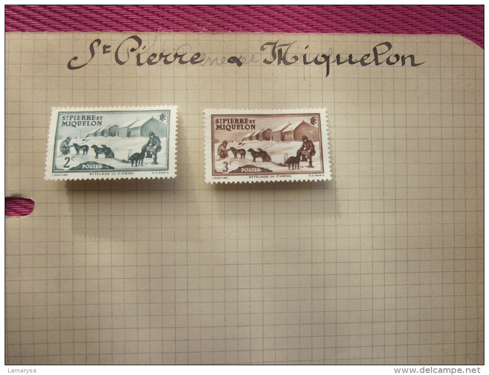 SAINT PIERRE & MIQUELON 2 TIMBRES COLONIES FRANCAISES  POSTES  & AUTRES  Neuf Sur Charnières (*) - Unused Stamps