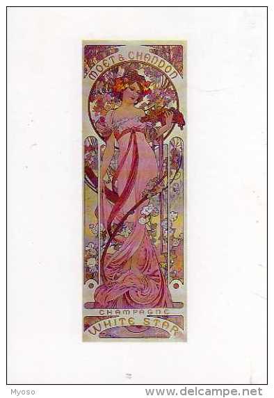 MUCHA Poster For Moet Et Chandon Champagne,carte Postale Moderne, Format 14,9x10,5 Cm - Mucha, Alphonse