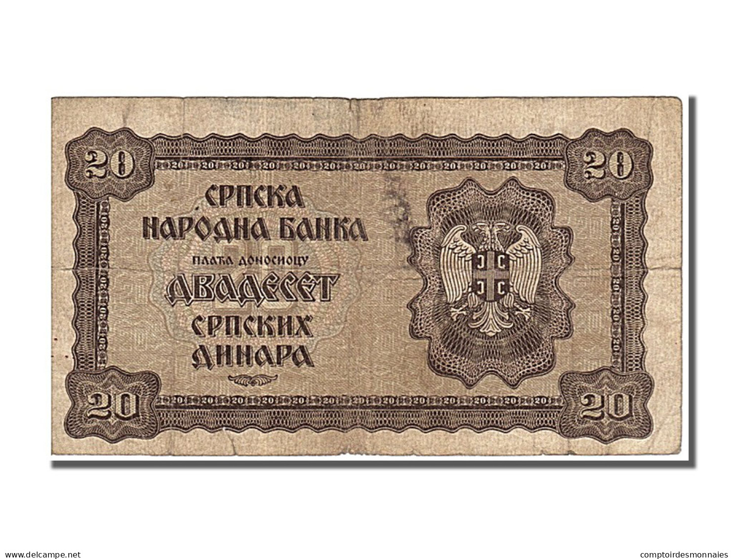 Billet, Serbie, 20 Dinara, 1941, 1941-05-01, KM:25, TTB - Serbie