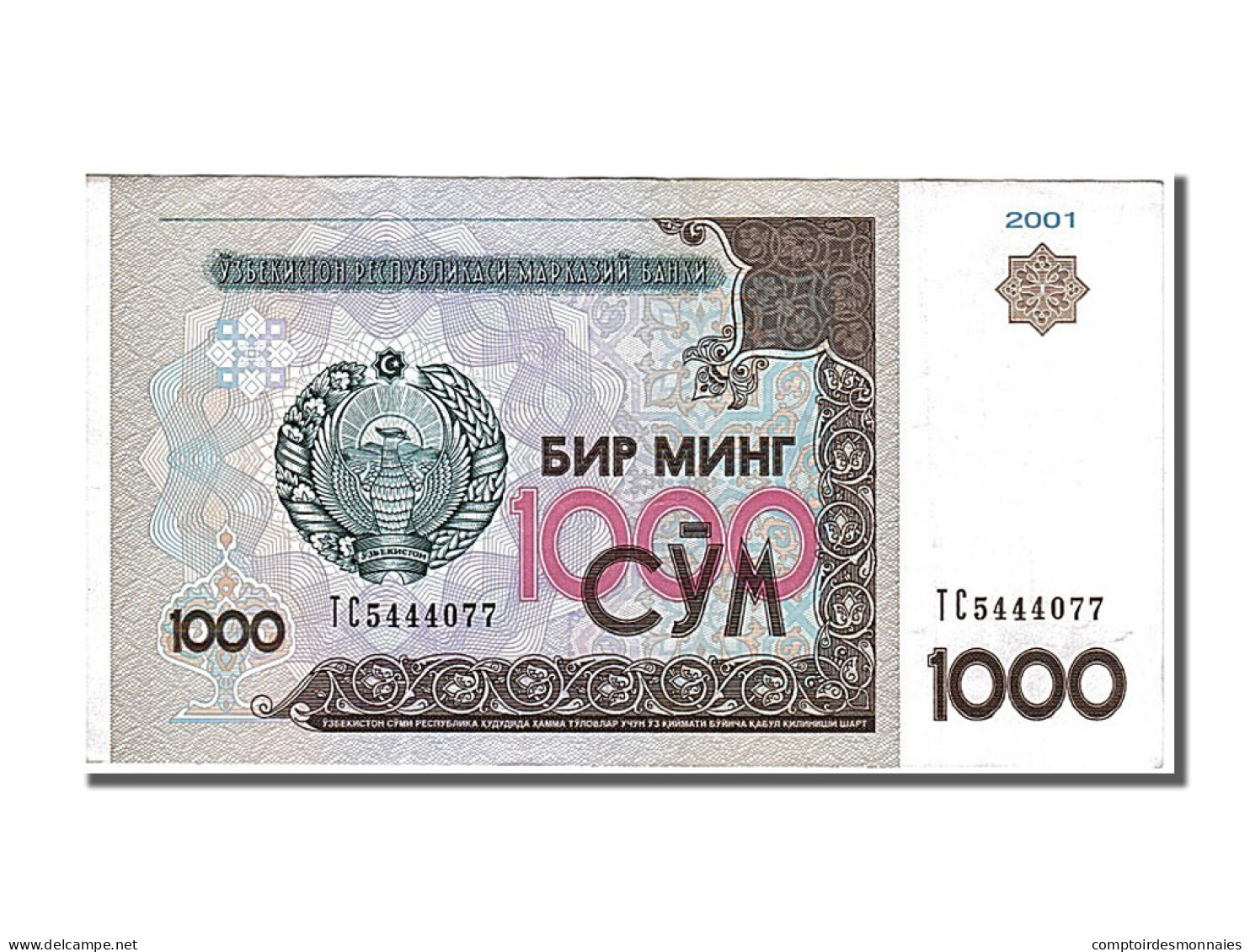 Billet, Uzbekistan, 1000 Sum, 2001, SPL - Usbekistan