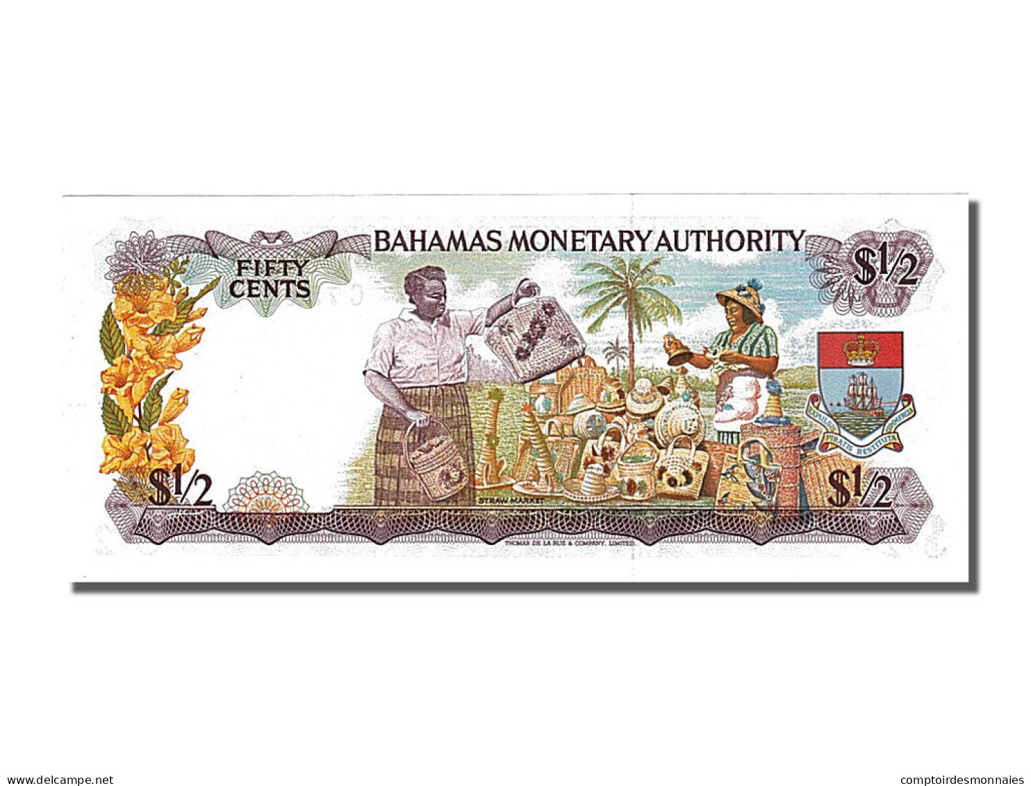 Billet, Bahamas, 1/2 Dollar, 1968, NEUF - Bahamas