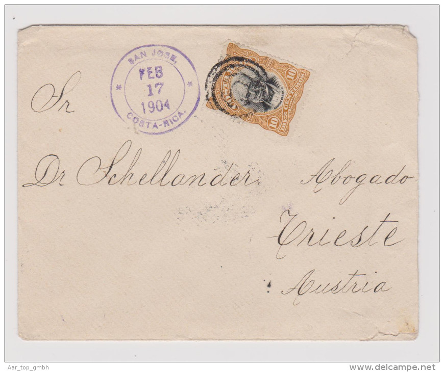 Costa Rica 1904-02-17 San José Brief Nach Trieste - Costa Rica