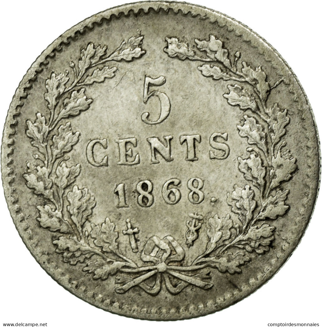 Monnaie, Pays-Bas, William III, 5 Cents, 1868, TTB+, Argent, KM:91 - 1849-1890 : Willem III