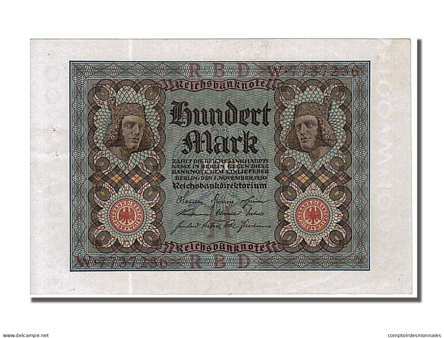 Billet, Allemagne, 100 Mark, 1920, 1920-11-01, SPL - 100 Mark
