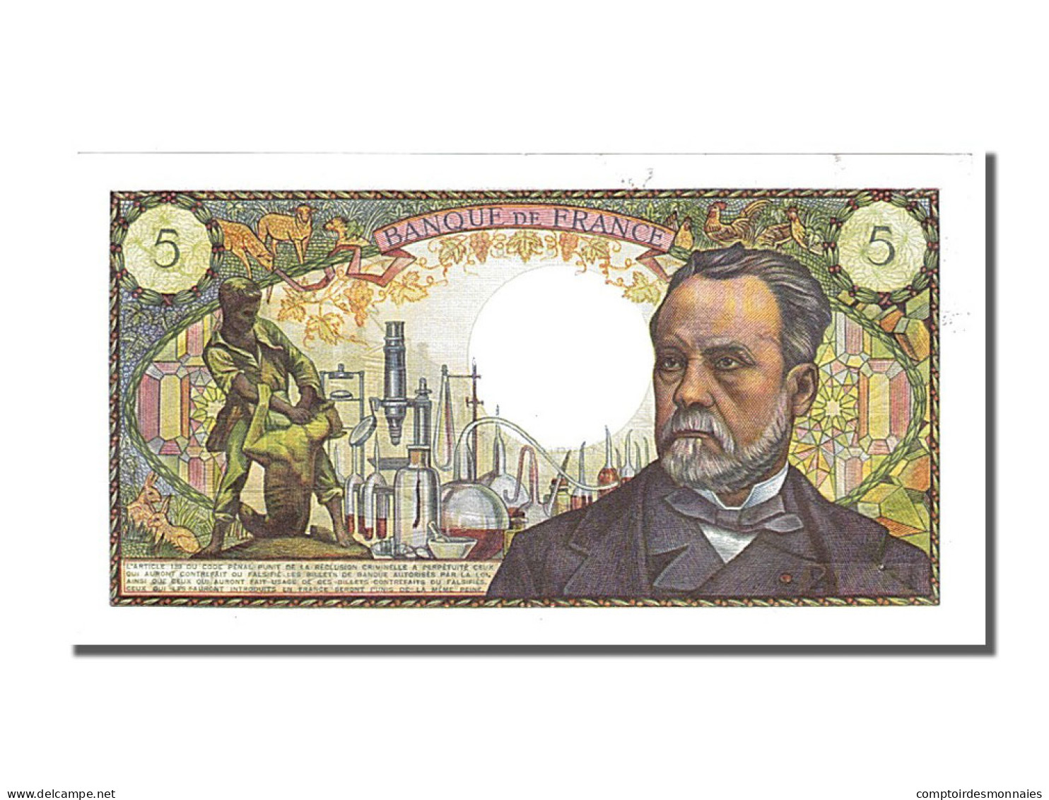 Billet, France, 5 Francs, 5 F 1966-1970 ''Pasteur'', 1968, 1968-08-01, SUP+ - 5 F 1966-1970 ''Pasteur''