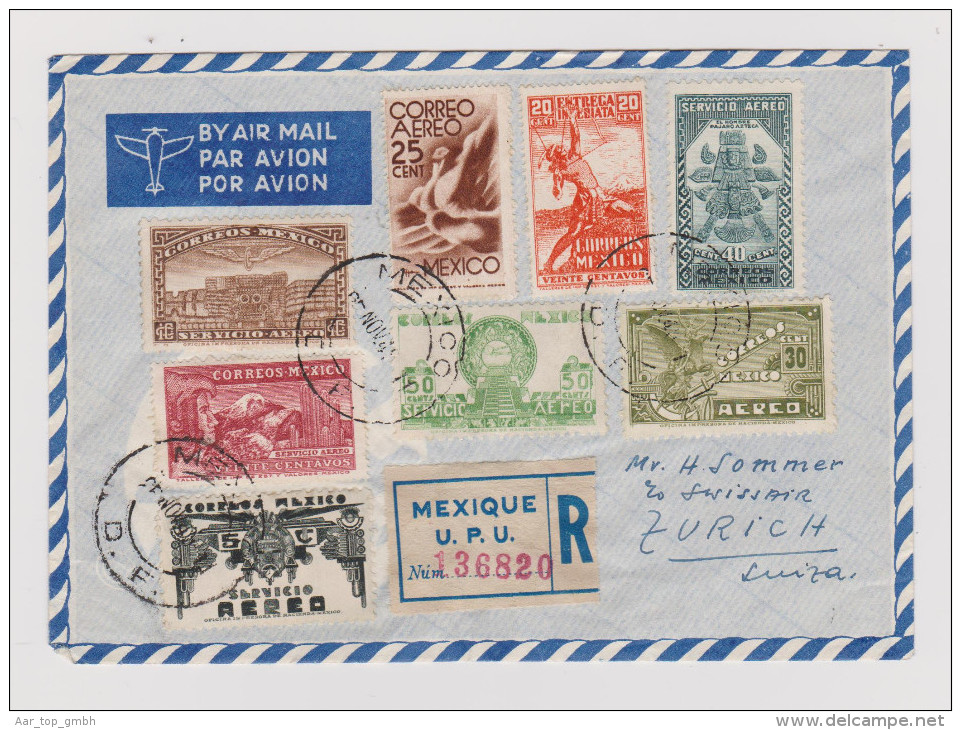 Mexiko 1949-11-25 Mexique R-Flugpost Brief Nach Zürich - Mexique