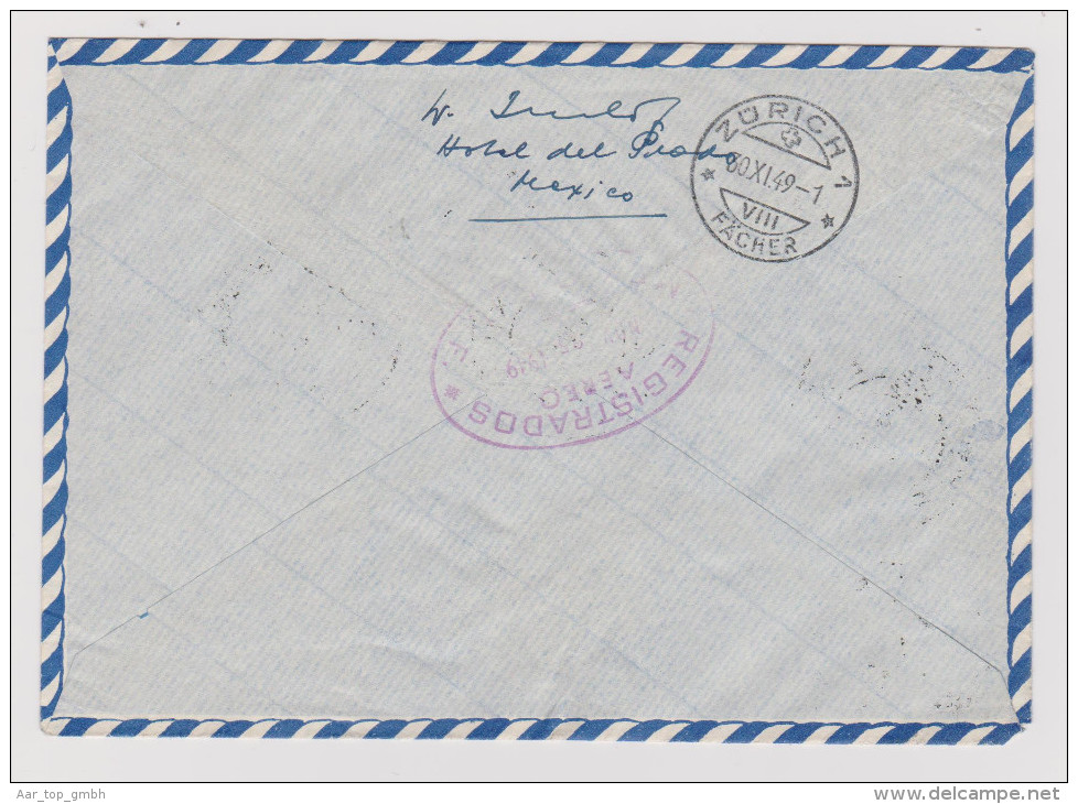 Mexiko 1949-11-25 Mexique R-Flugpost Brief Nach Zürich - Mexique