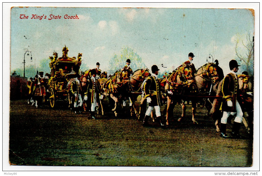 Angleterre--King Edward VII---1912---The King´s State Coach (très Animée) éd E.Gordon Smith - Familles Royales