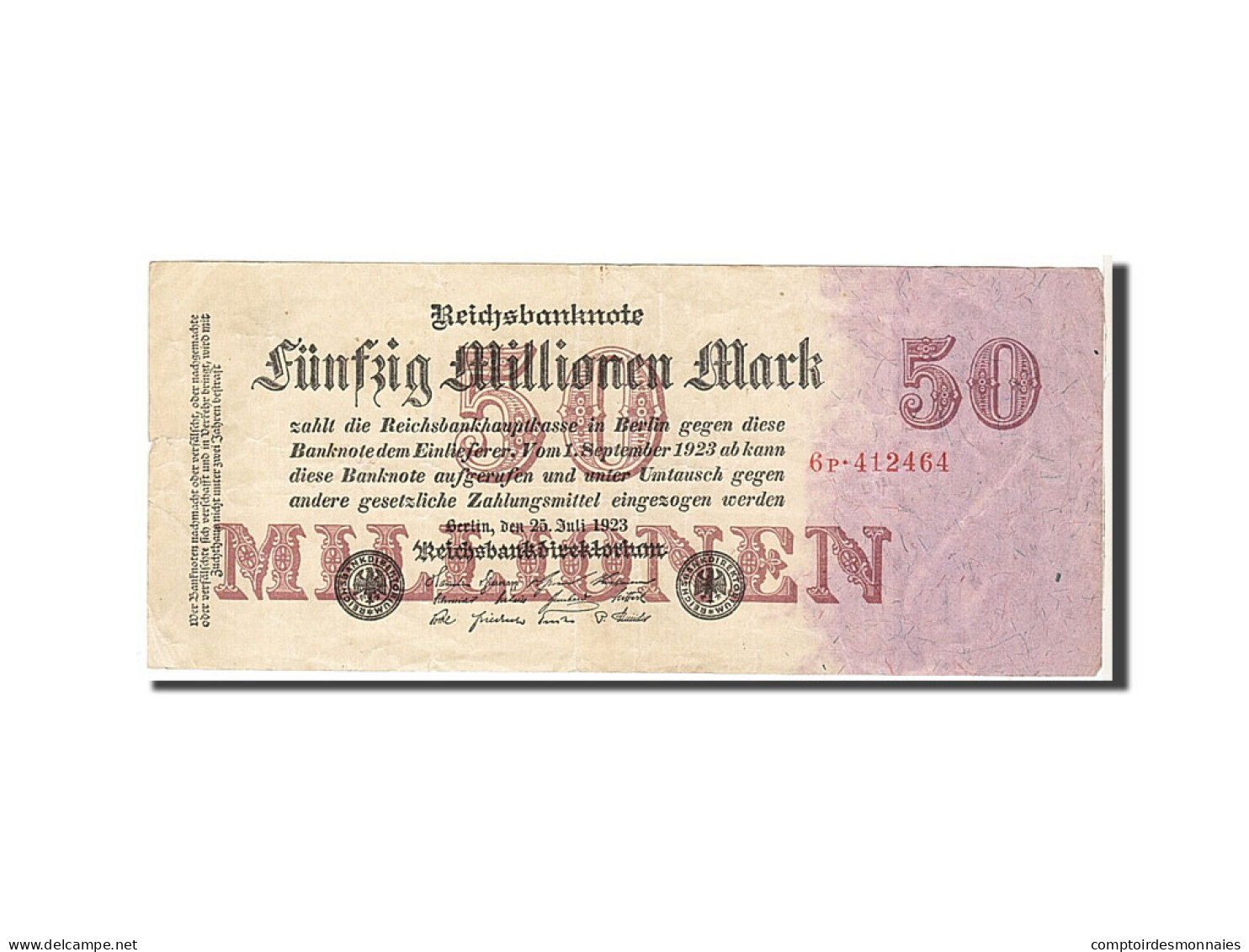 Billet, Allemagne, 50 Millionen Mark, 1923, KM:98a, TTB - 50 Miljoen Mark
