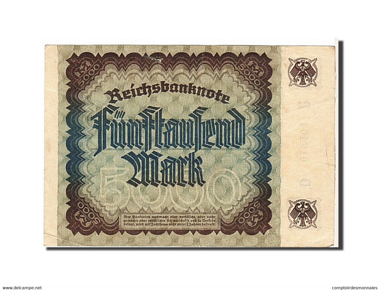 Billet, Allemagne, 5000 Mark, 1922, KM:81b, TTB+ - 5000 Mark