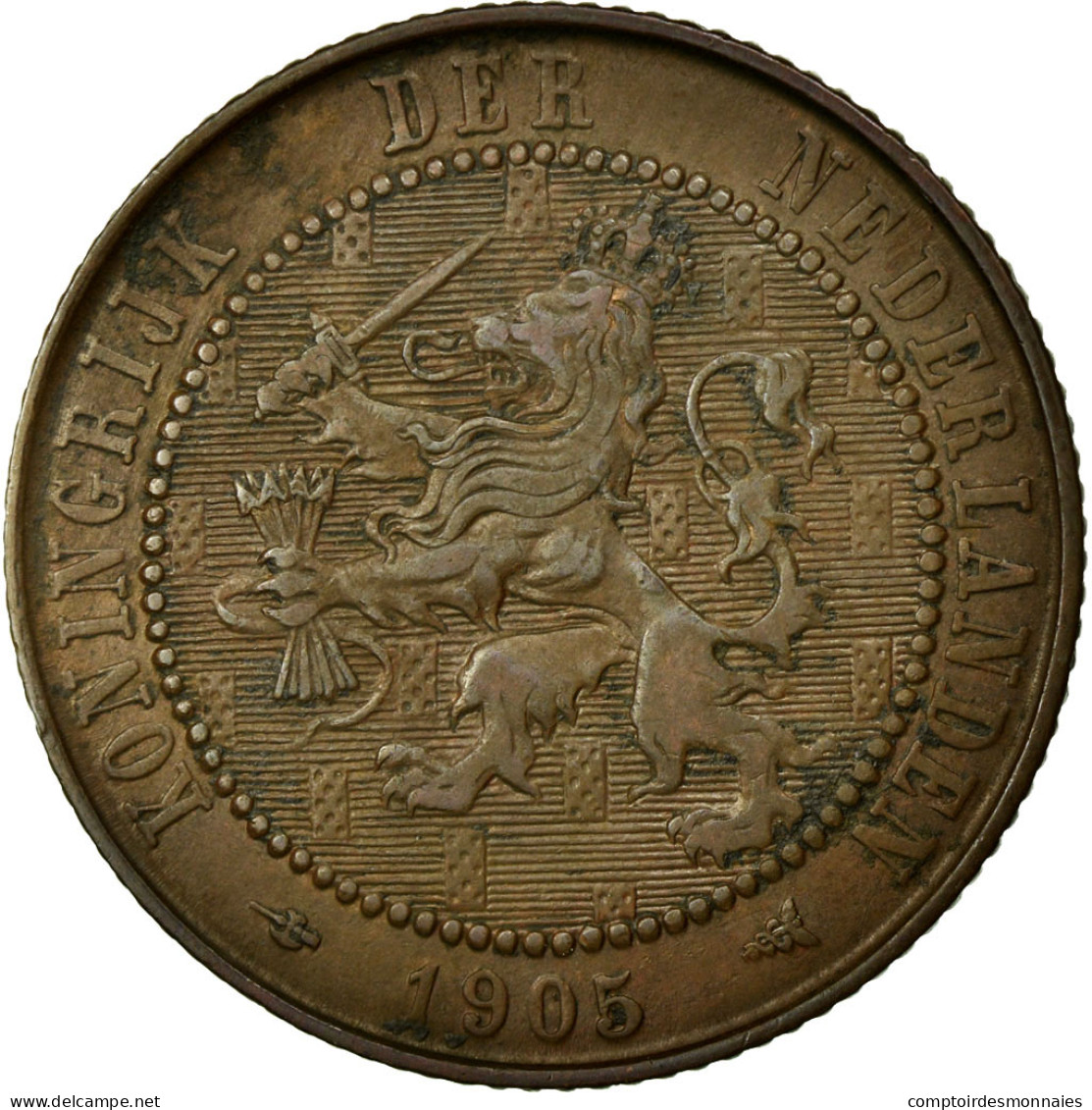Monnaie, Pays-Bas, Wilhelmina I, 2-1/2 Cent, 1905, TTB, Bronze, KM:134 - 2.5 Centavos