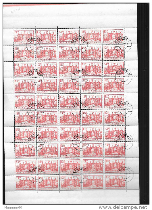 ROUMANIE  N° 2792 ( FEUILLE DE 50 TIMBRES OBLITERES ) - Full Sheets & Multiples