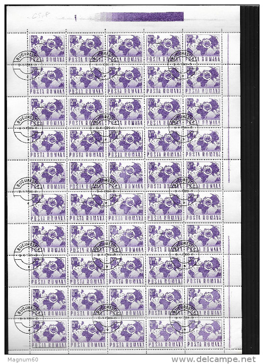 ROUMANIE  N° 2365 ( FEUILLE DE 50 TIMBRES OBLITERES ) - Full Sheets & Multiples