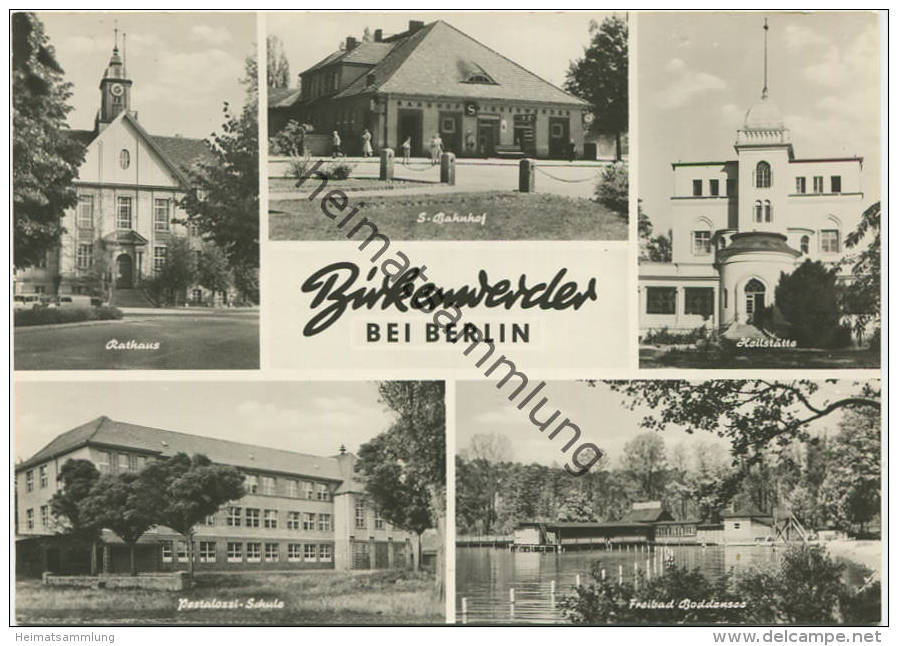 Birkenwerder - Rathaus - S-Bahnhof - Freibad - Foto-AK Grossformat - Verlag H. Sander Berlin 60er Jahre - Birkenwerder