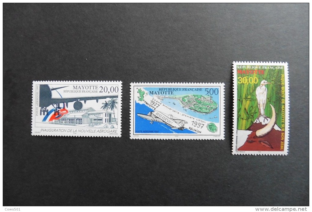 Mayotte :3 Timbres Poste Aérienne  Neufs Sans Charnière - Airmail