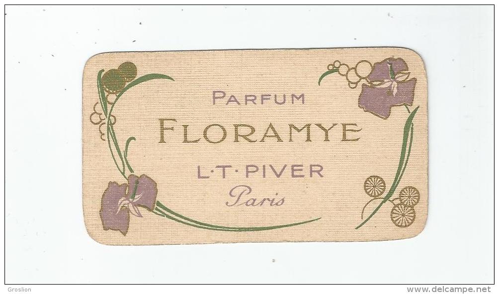 L T PIVER PARIS CARTE PARFUMEE CALENDRIER  ANCIENNE 1908 (FLORAMYE) - Anciennes (jusque 1960)