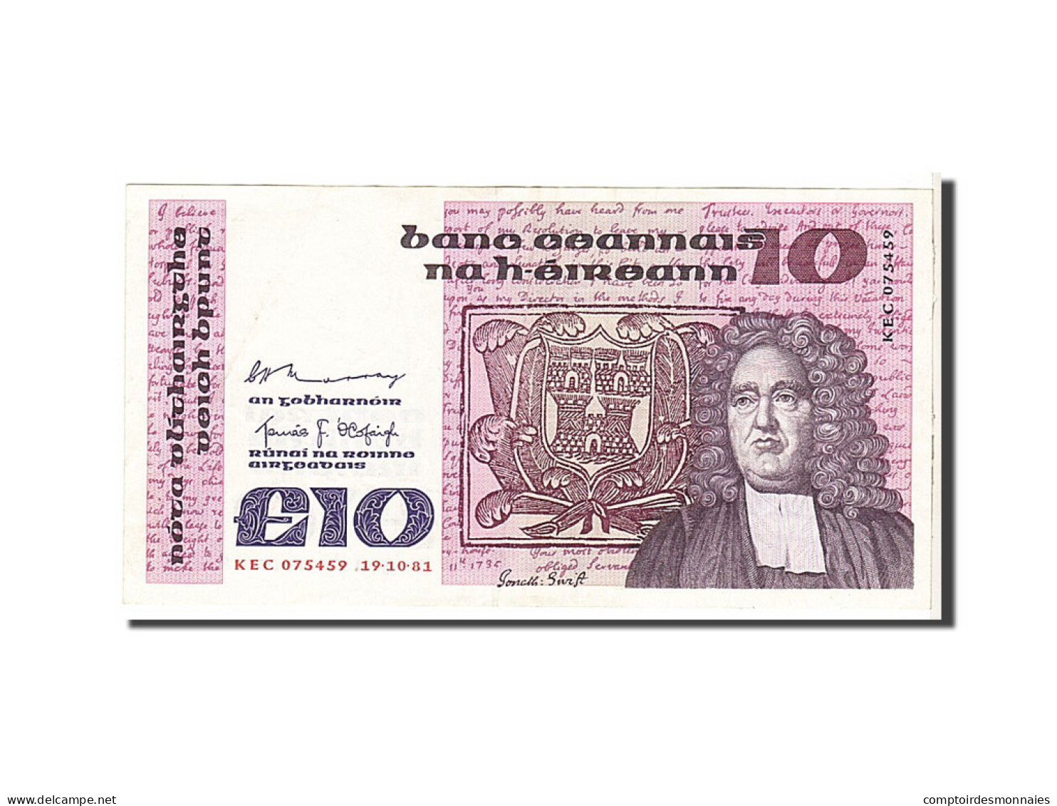 Billet, Ireland - Republic, 10 Pounds, 1978, KM:72a, TTB - Ierland