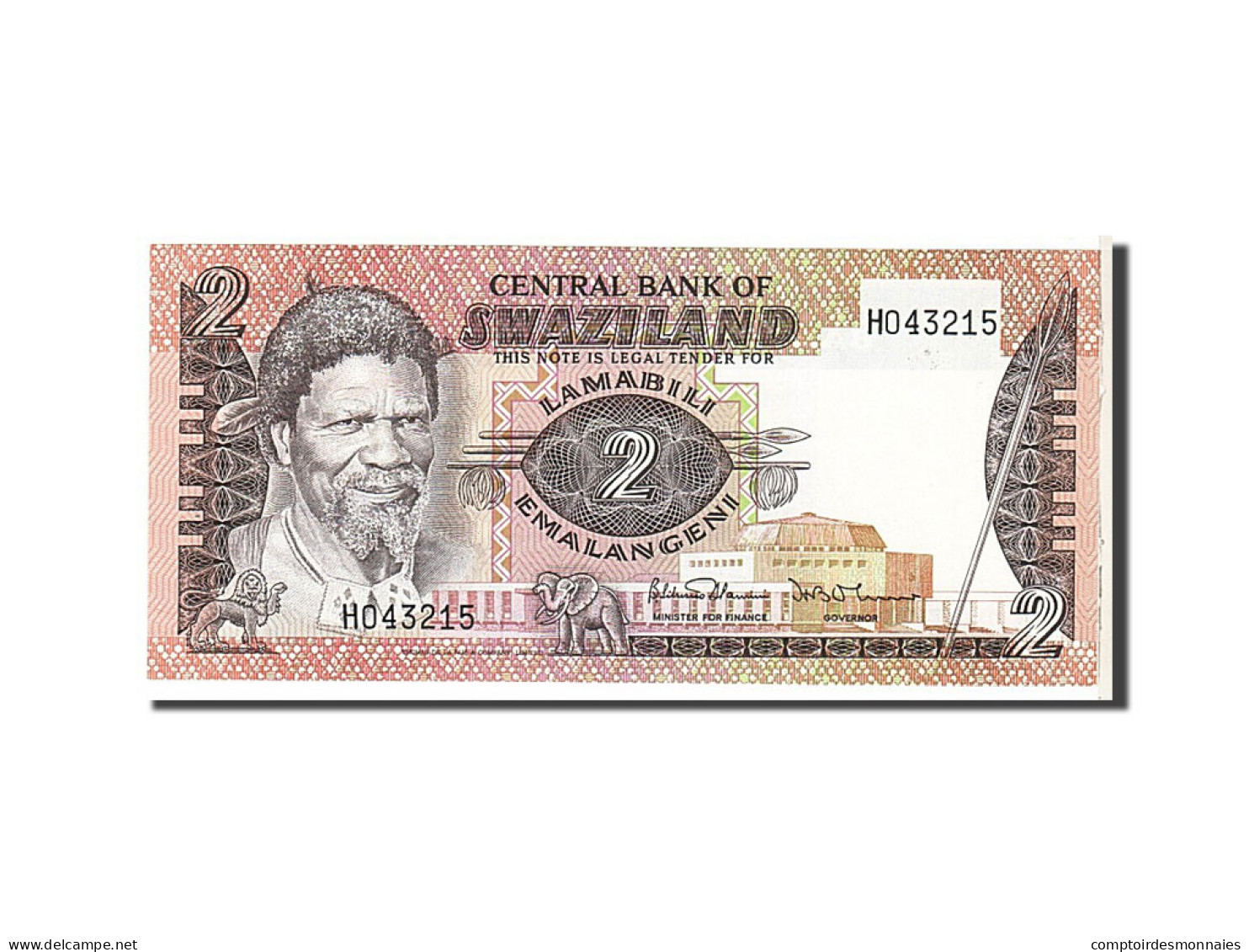 Billet, Swaziland, 2 Emalangeni, 1984, KM:8b, NEUF - Swaziland