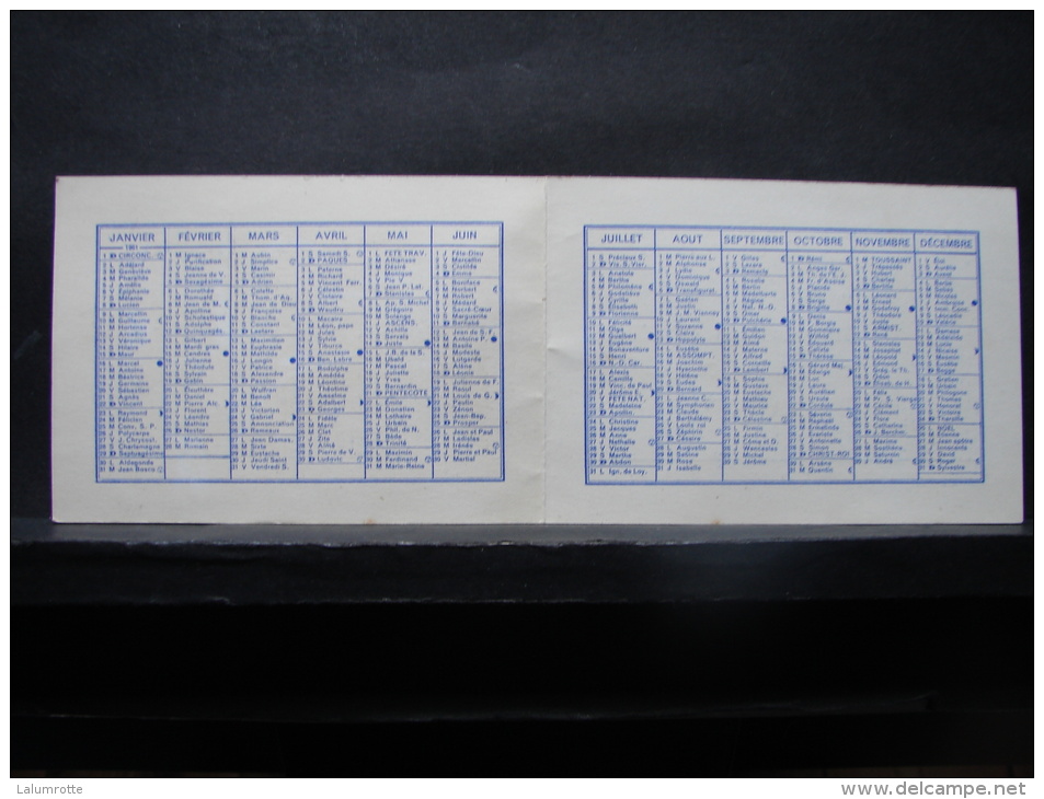 Calendrier. 4. Imprimerie Califice Charleroi 1961 - Petit Format : 1961-70