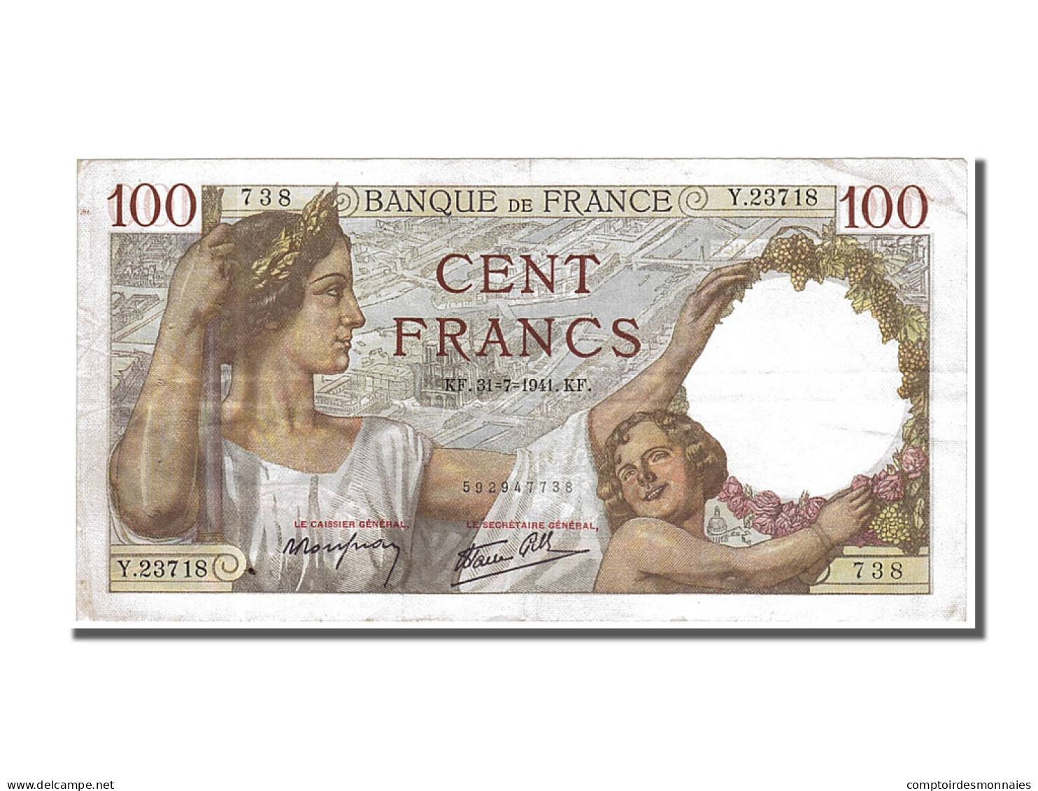 Billet, France, 100 Francs, 100 F 1939-1942 ''Sully'', 1941, 1941-07-31, SUP - 100 F 1939-1942 ''Sully''