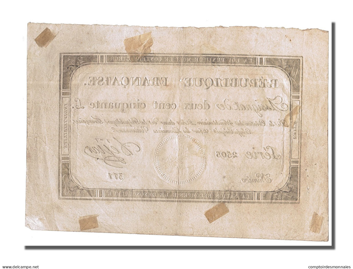 Billet, France, 250 Livres, 1793, DÃ©jean, TTB, KM:A75, Lafaurie:170 - Assignats & Mandats Territoriaux