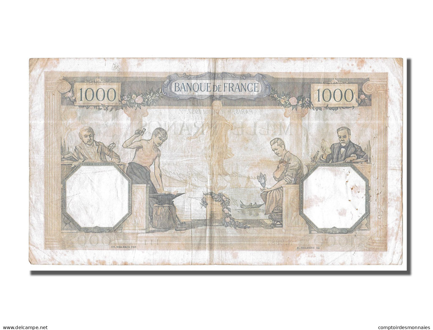 Billet, France, 500 Francs, 1 000 F 1927-1940 ''Cérès Et Mercure'', 1937 - 1 000 F 1927-1940 ''Cérès Et Mercure''