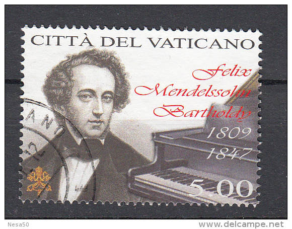 Vaticaan 2009 Mi Nr 1656 Waarde 5,00 Euro Felix Mendelssohn Bartholdy - Usados