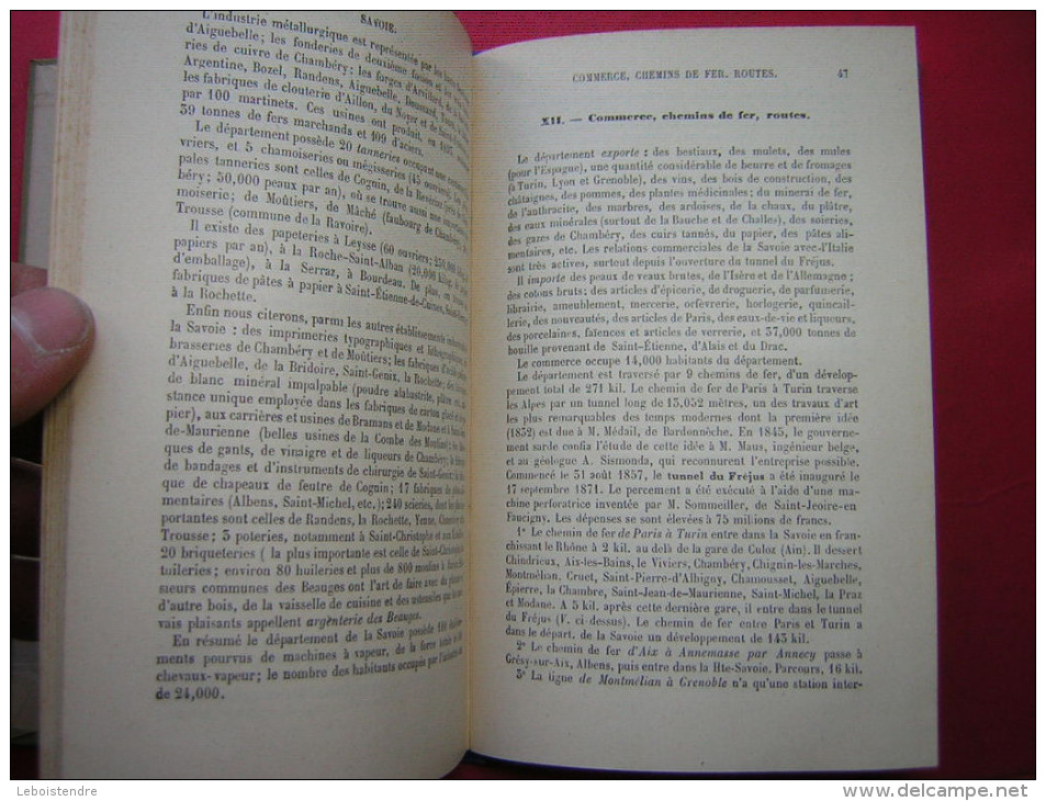 ADOLPHE JOANNE  GEOGRAPHIE DE LA SAVOIE  12 GRAVURES ET UNE CARTE   HACHETTE ET Cie 1896  SEPTIEME EDITIONS - 1801-1900