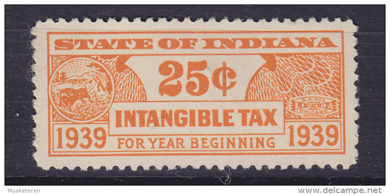 United States State Of Indiana 1939 25 C. Intangible Tax MNH** - Revenues