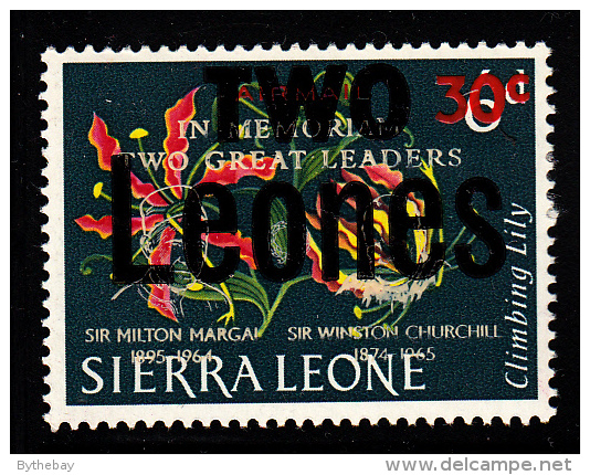 Sierra Leone MH 1966 'Two Leones' Surcharge On Scott #C39 - Sierra Leone (1961-...)