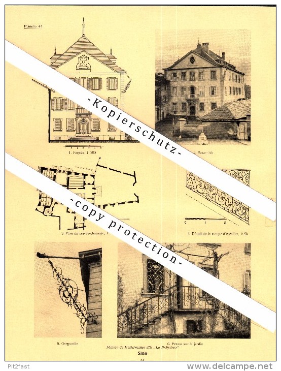 Photographien / Ansichten , 1935 , Sitten / Sion , Prospekt , Architektur , Fotos !! - Sion