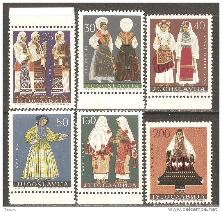 Yugoslavia 1964 Mi# 1085-1090 ** MNH - Regional Costumes - Neufs