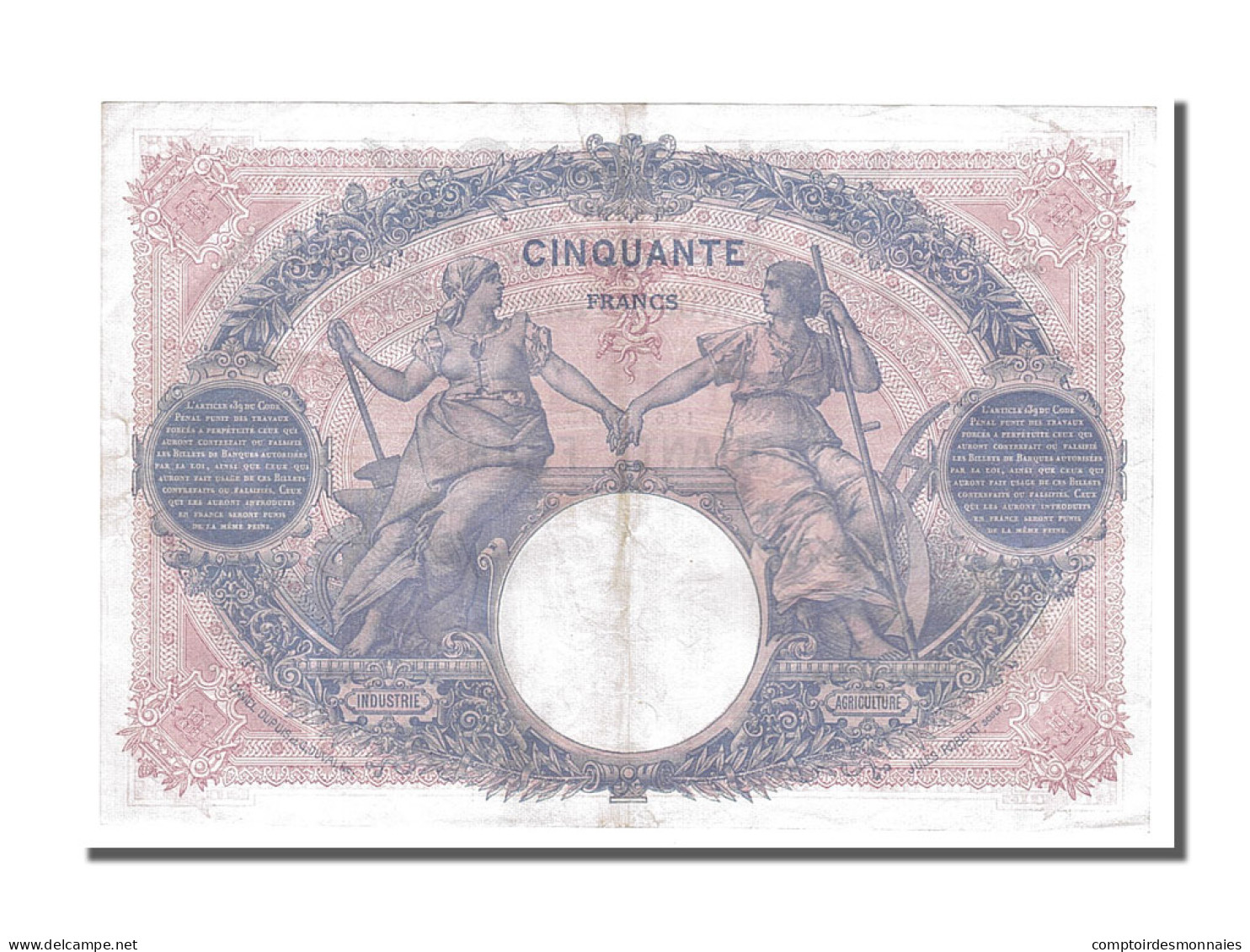 Billet, France, 50 Francs, 50 F 1889-1927 ''Bleu Et Rose'', 1915, 1915-05-29 - 50 F 1889-1927 ''Bleu Et Rose''