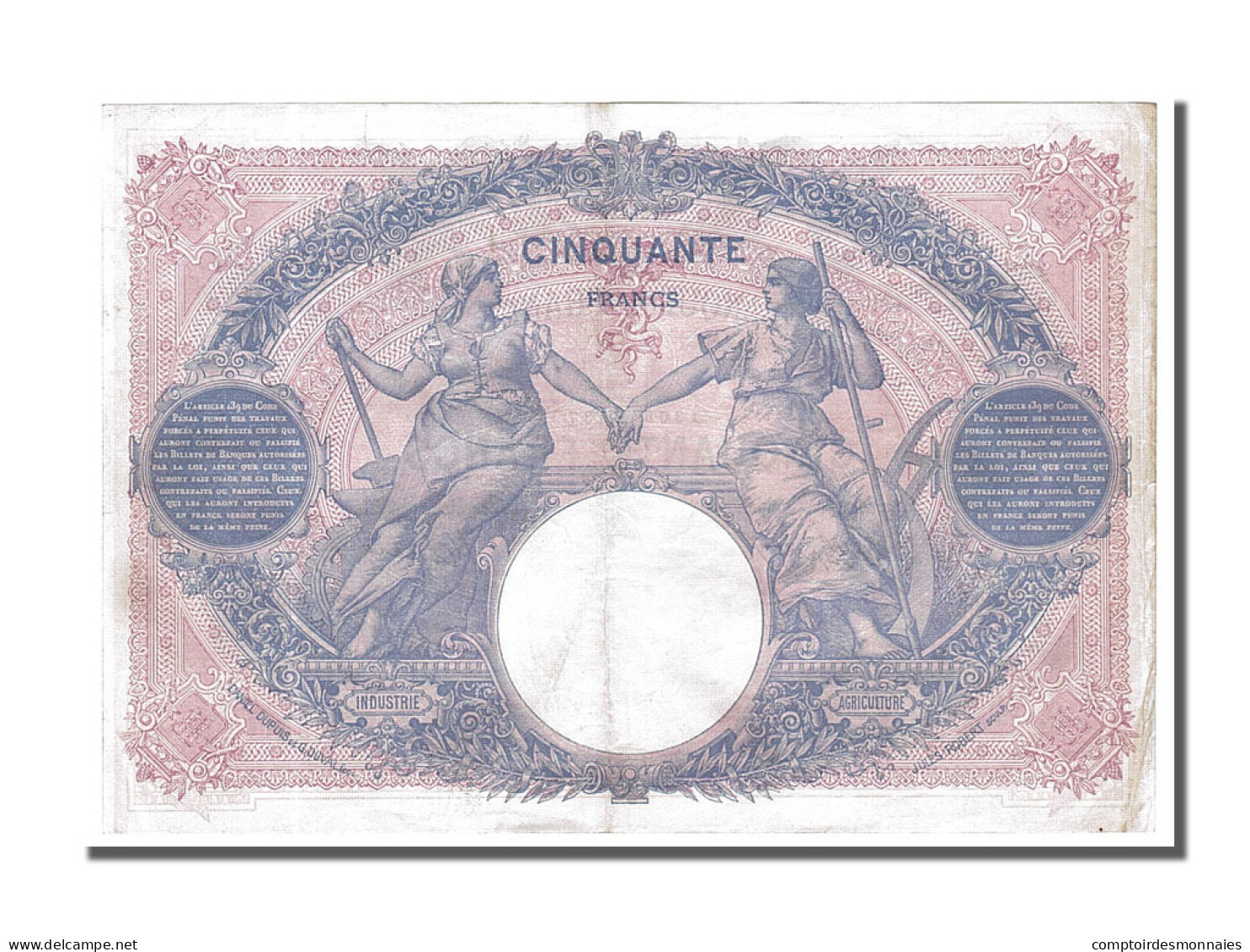 Billet, France, 50 Francs, 50 F 1889-1927 ''Bleu Et Rose'', 1914, 1914-05-09 - 50 F 1889-1927 ''Bleu Et Rose''