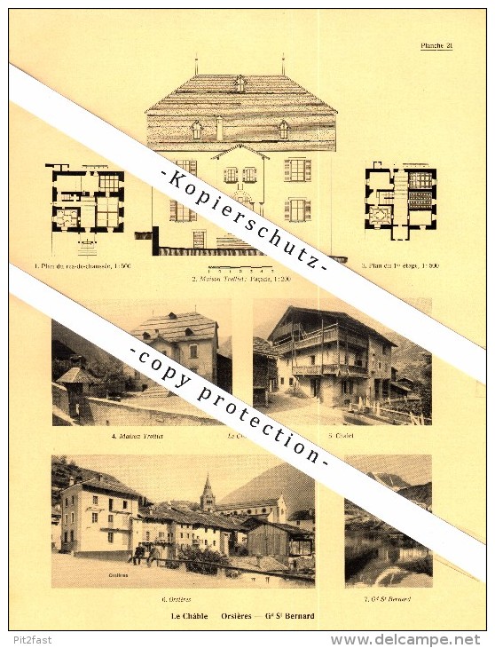 Photographien / Ansichten , 1935 , Le Chable / Bagnes , Orsieres , Sitten / Sion , Prospekt , Architektur , Fotos !! - Bagnes