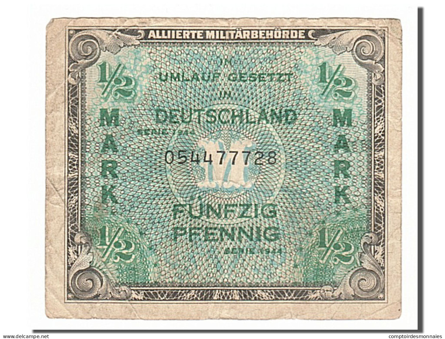 Billet, Allemagne, 1/2 Mark, 1944, TB - Otros & Sin Clasificación