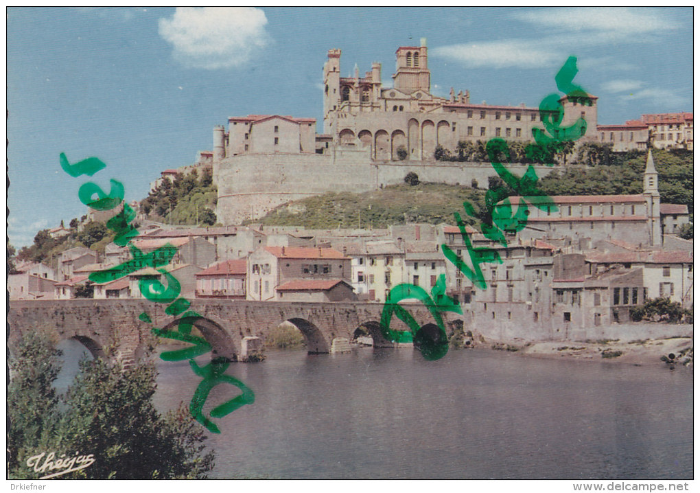 Beziers, Le Pont Sur L´Orb Et La Cathédrale, Um 1965 - Kirchen U. Kathedralen